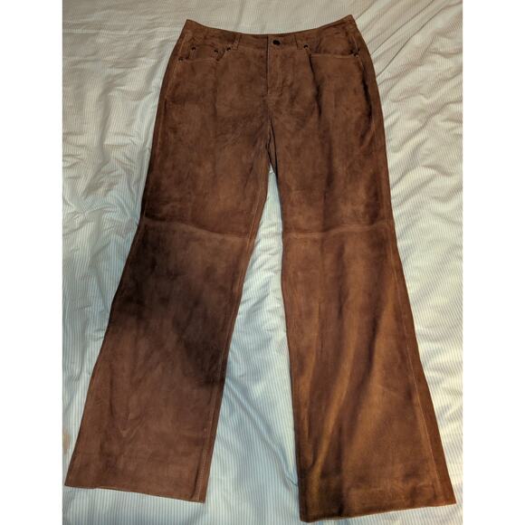 Talbots Pants - Vintage Talbots Leather Suede pants Women's Size 12 Large Wide Leg